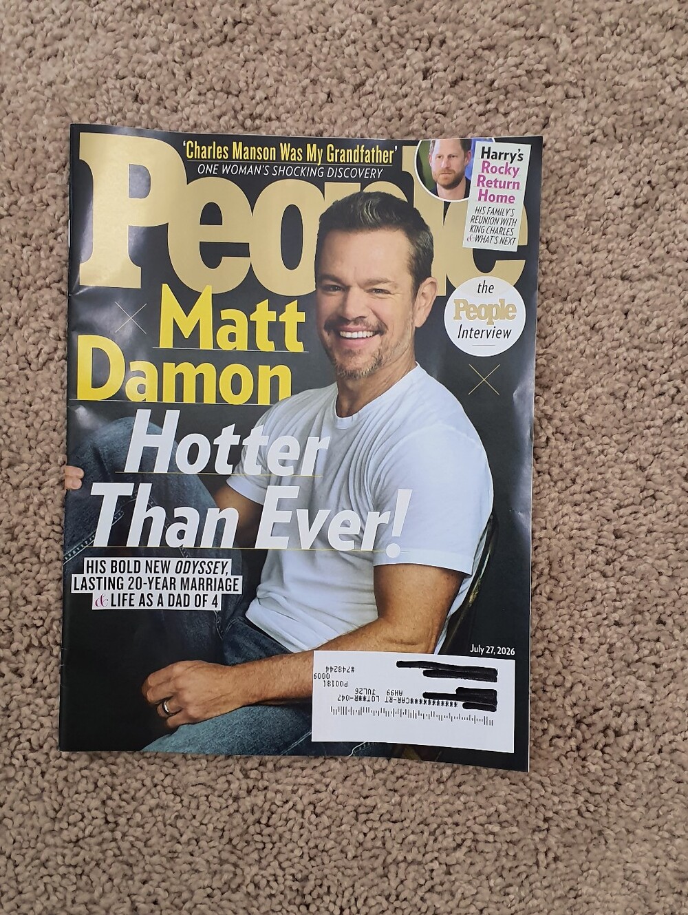 People Magazine July 27, 2026 Issue featuring Matt Damon Hotter Than Ever